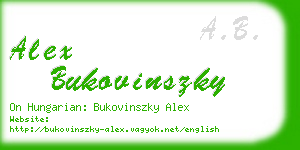 alex bukovinszky business card